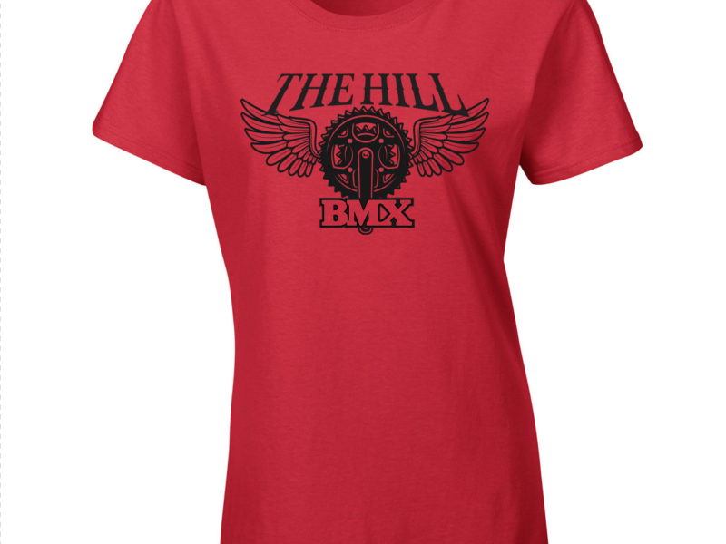 The Hill BMX Logo Ladies Tee - Red with Black Print