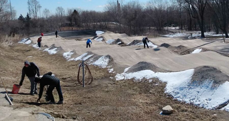 Volunteers from The Hill BMX Refresh the Track for the 2022 Season