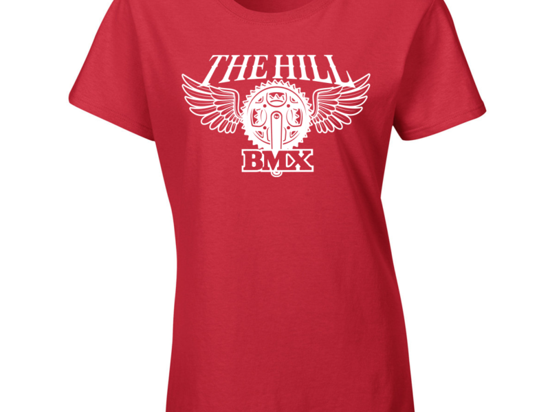 The Hill BMX Logo Ladies Tee - Red with White Print