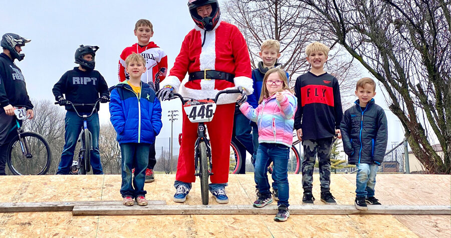 Santa visits The Hill BMX Track